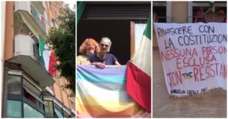 Copertina di 25 aprile, da Nord a Sud “Bella Ciao” risuona nelle città italiane: il flash mob tra i balconi