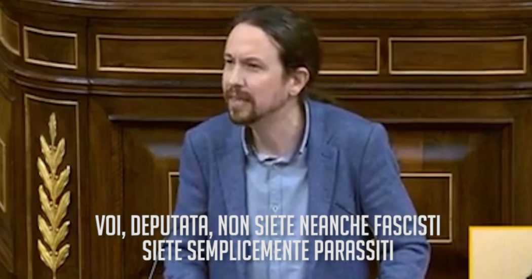 Spagna, il discorso di Iglesias (Podemos) in Parlamento su sanità pubblica, patriottismo e costituzionalismo europeo. E l’Aula applaude