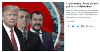 Copertina di Coronavirus, per la Bbc Matteo Salvini è tra i politici al mondo che hanno diffuso fake news. In “classifica” anche Trump e Bolsonaro