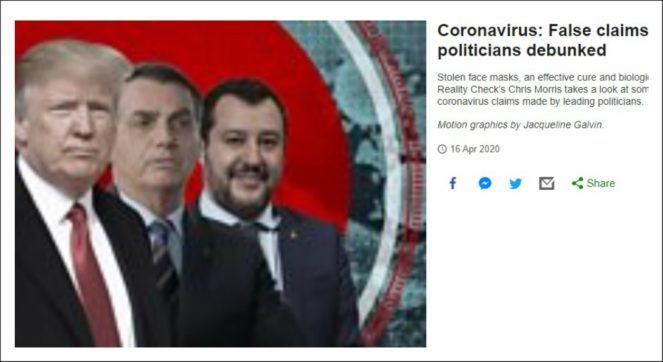 Coronavirus, per la Bbc Matteo Salvini è tra i politici al mondo che hanno diffuso fake news. In “classifica” anche Trump e Bolsonaro