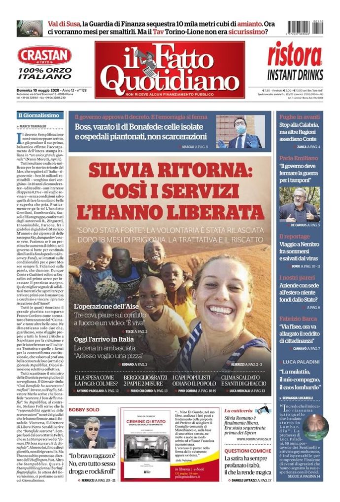 Copertina di domenica 10 maggio 2020