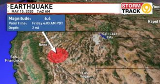 Copertina di Usa, in Nevada terremoto di magnitudo 6,4: epicentro a metà strada tra Reno e Las Vegas