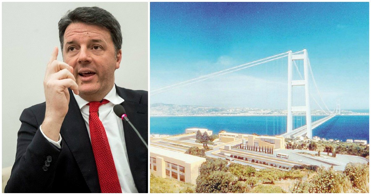 Ponte sullo Stretto, il ritorno di Matteo Renzi: “Per sconfiggere la povertà serve più del reddito d’emergenza”. Dai romani a Berlusconi: storia dell’opera mai costruita (e costata già 312 milioni)