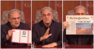 Copertina di Crozza-De Luca ormai è “uno e trino”: “I consensi mi danno al 240%. In Campania i cittadini non mi danno i voti ma i bambini da benedire”