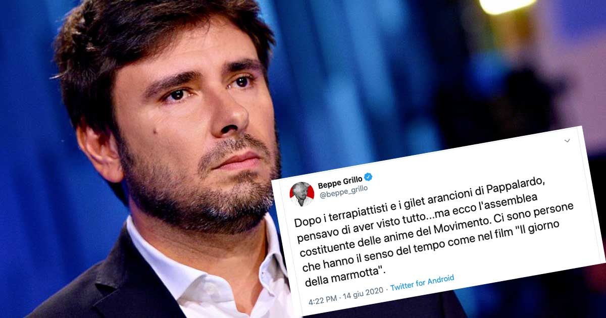 M5s, Di Battista: “Chiedo assemblea costituente per confronto di tutte le anime”. Grillo: “Da terrapiattisti a Pappalardo, pensavo di averle viste tutte. Ma c’è chi ha senso del tempo del film ‘Il giorno della marmotta’”