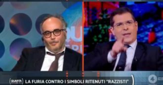 Copertina di Quarta Repubblica, Daniele Capezzone sbotta contro Christian Raimo: “Sei proprio un co***e, un co***e con la patente”