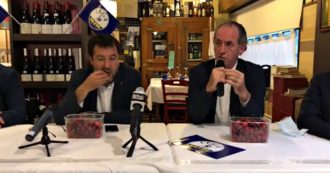 Copertina di Verona, Salvini mangia ciliegie mentre Zaia parla dell’inchiesta sui neonati morti all’ospedale di Borgo Trento