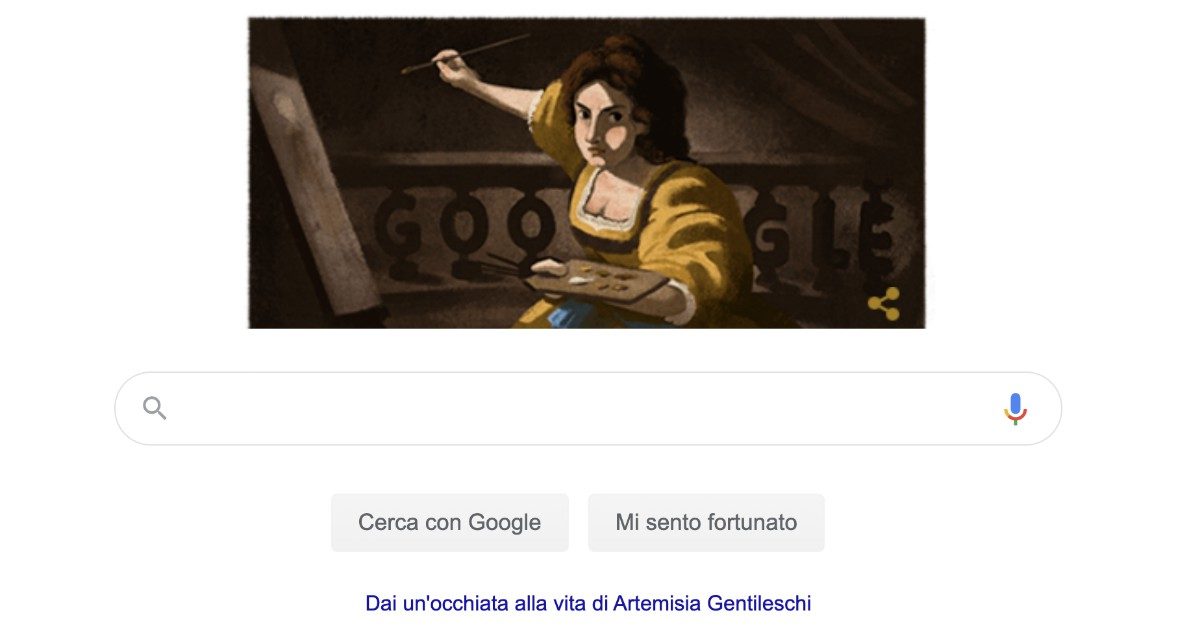 Doodle di Google oggi dedicato ad Artemisia Gentileschi: ecco chi è