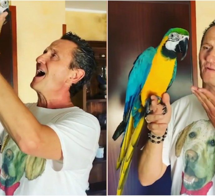 “Fly sta meglio”, il comico Enzo Salvi posta un video con il pappagallo dopo l’aggressione: “Un ricordo indelebile”