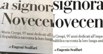 Copertina di Scalfari è diventato “Eugeni”: su Repubblica il refuso nella firma del fondatore (poi corretto)