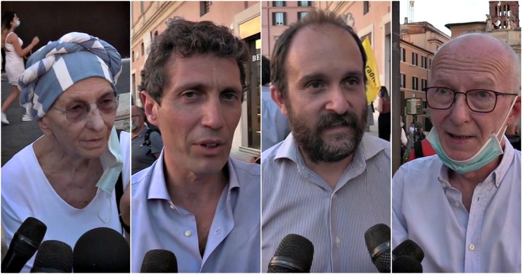 Politici, attivisti e attori al flash mob contro i finanziamenti della missione italiana in Libia. Amnesty: “Noi complici di crimini e torture”