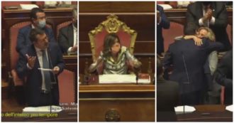 Copertina di Open Arms, Salvini: “Tifosi dei porti aperti hanno le mani sporche di sangue”. Lunghi applausi dal centrodestra, Casellati: “Non li ho mai interrotti”