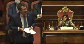 Open Arms, Salvini in Aula: “Preferisco il silenzio M5s alle supercazzole di Renzi”. Casellati lo riprende: “Ci sono dei sinonimi…”