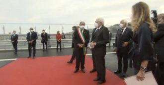 Copertina di Ponte Genova, l’arrivo di Mattarella: l’inno nazionale e il tricolore sul nuovo viadotto