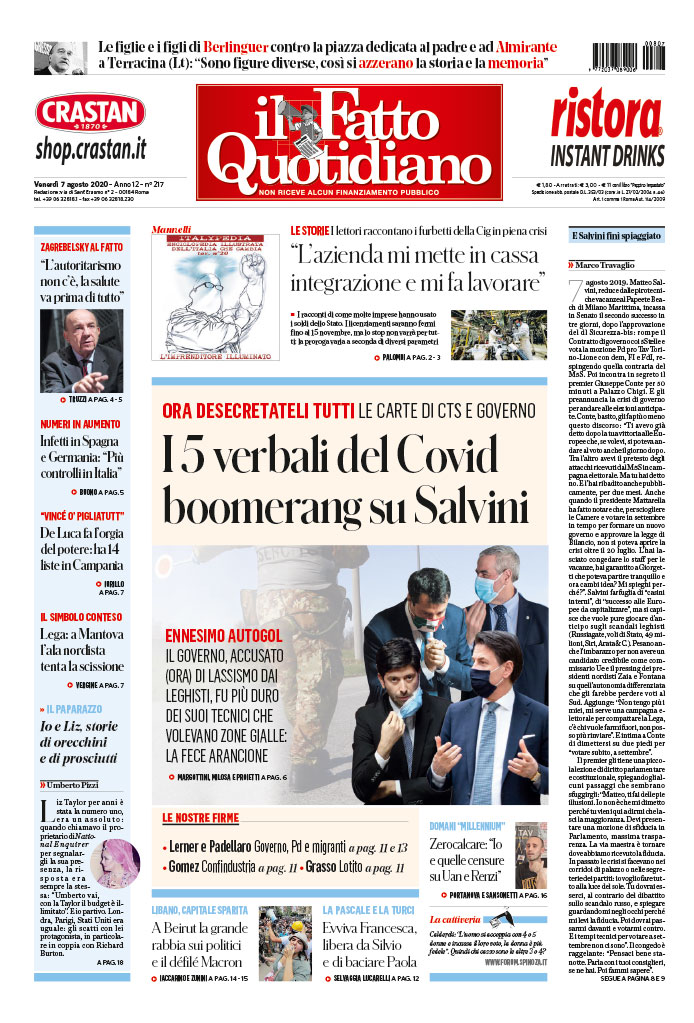 I 5 Verbali Del Covid Boomerang Su Salvini Il Fatto Quotidiano