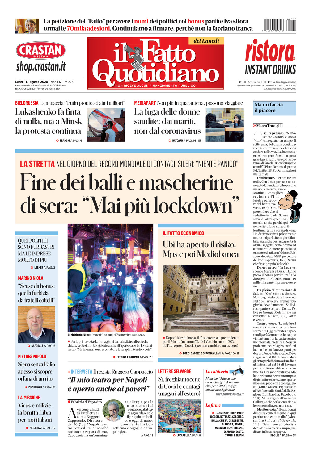 Fine Dei Balli E Mascherine Di Sera Mai Piu Lockdown Il Fatto Quotidiano