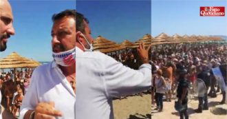 IL VIDEO COMPLETO: Salvini invita (con tanto di gesto) la polizia ad andarsene dal suo comizio: “Occupatevi di cose più serie”
