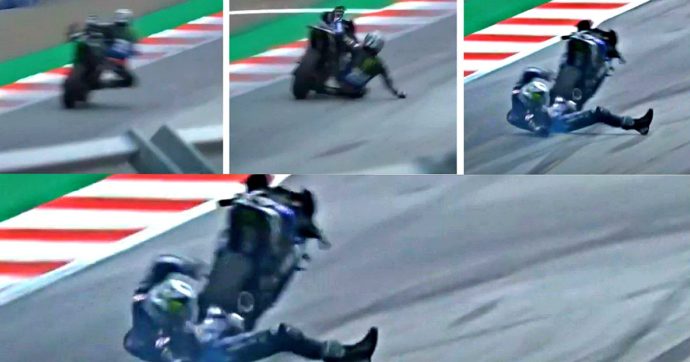 MotoGp, Gp di Stiria: la sua Yamaha non frena, Vinales si lancia giù dalla moto a 250 km/h per evitare lo schianto – LE IMMAGINI