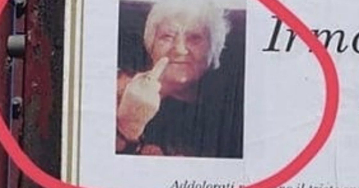 “Andate tutti affanc*lo”: il manifesto funebre della nonna di Rimini