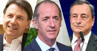 Copertina di Sondaggi, Conte il leader più amato: seguono Zaia e Draghi. Cala ancora la Lega (ma resta primo partito). Al referendum l’82% vota Sì