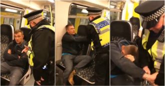 Copertina di Si rifiuta di indossare la mascherina sul treno, l’agente reagisce così. Il video fa discutere: poliziotto bullo o passeggero incivile?