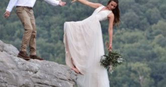 Copertina di La storia della sposa sul punto di cadere nel vuoto