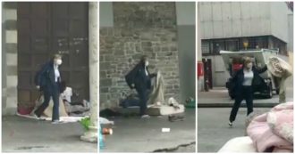 Copertina di Como, l’assessora strappa la coperta a un senzatetto che dorme e la getta via: il video