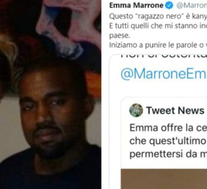 Emma Marrone travolta dagli insulti per la foto con “un ragazzo d colore che ha fame”. Lei sbotta: “È Kanye West, siete la feccia di questo Paese”
