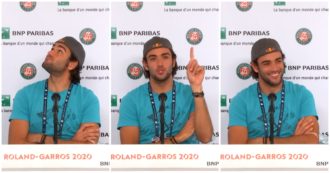 Copertina di Roland Garros, Matteo Berrettini interrotto più volte in conferenza stampa dallo speaker la prende con ironia: “Mortacci vostra”