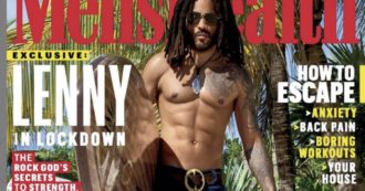 Copertina di Lenny Kravitz, a 56 anni posa con addominali in vista e tavola da surf e i social si scatenano: “È il rocker più sexy”