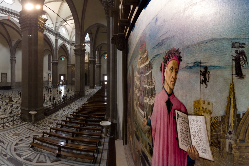 Firenze, Cattedrale di Santa Maria del Fiore.
La Divina Commedia di Dante, Domenico di Michelino (1465)