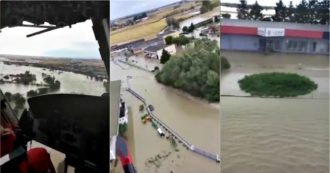 Copertina di Maltempo, strade e capannoni allagati a Vercelli. Le immagini riprese dall’elicottero dei vigili del fuoco