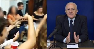 Copertina di Coronavirus, De Luca mostra il video di una festa: “Abbiamo registrato 30 positivi tra questi ragazzi. Irresponsabili, così ci facciamo male”