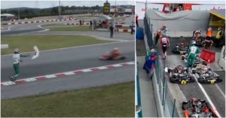 Copertina di Follia al mondiale di Kart, giovane pilota italiano “buttato” fuori pista si vendica lanciando un alettone contro il rivale. Poi la rissa ai box