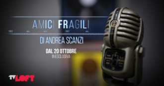 Copertina di Andrea Scanzi presenta ‘Amici fragili’, il nuovo programma sui grandi cantautori italiani. In esclusiva dal 20 ottobre su TvLoft