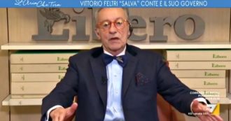 Copertina di Vittorio Feltri sorprende tutti e smentisce se stesso: “Italia fiore all’occhiello, mettetevi la mascherina e non rompete”. Stupore a La7