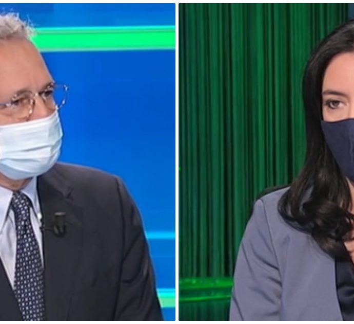 Enrico Mentana indossa la mascherina nell’intervista alla ministra Azzolina: “Non volevo dare il cattivo esempio”