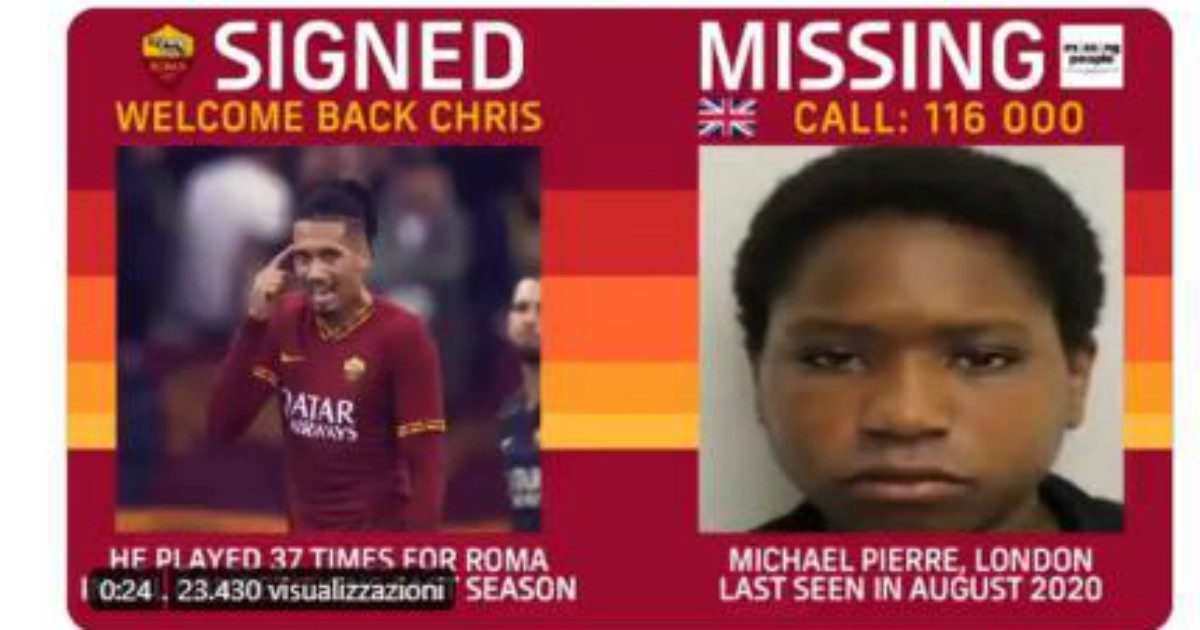 Foto e video di un ragazzo scomparso ad ogni colpo di mercato: in due anni la campagna social della Roma ha permesso di ritrovare 7 minori