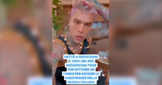 Copertina di Fedez, la proposta ai colleghi e alle agenzie live: “Io do il 100% di anticipo del tour ai lavoratori fragili. Meno parole, più concretezza”. Chi lo seguirà?