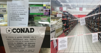 In Lombardia è vietato comprare alcolici dopo le 18, anche al supermercato: chiuse le corsie di birra e vino. Sì alla consegna a domicilio