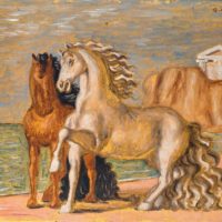 Giorgio de Chirico (1888-1978)  Cavalli in riva al mare. Stima: 22mila-28mila euro