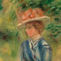Pierre-Auguste Renoir (1841-1919) Jeune femme au chapeau fleuri. Stima: 120mila – 180mila euro