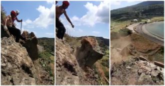 Copertina di Pantelleria, operai fanno cadere massi da un costone sopra una strada. La denuncia: “Zero sicurezza”