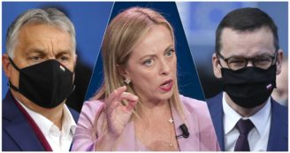 Copertina di Meloni dalla parte di Polonia e Ungheria che bloccano gli aiuti per la crisi: “Difendono identità cristiana e confini da immigrazione”. Ma i rilievi Ue sono sull’indipendenza dei giudici e libertà dei media