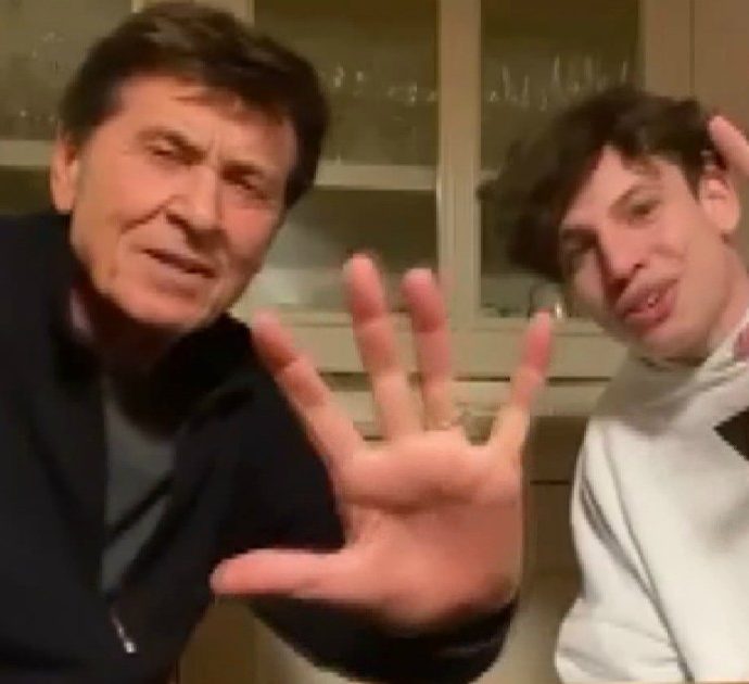 Morandi e la gag con il nipote: Giovanni imita il nonno Gianni e il cantante reagisce così – Video