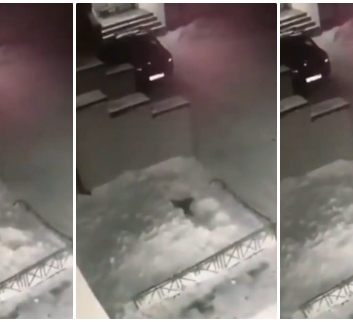 Bambina di sei anni cade dal quarto piano del palazzo: un cumulo di neve la salva. Il video