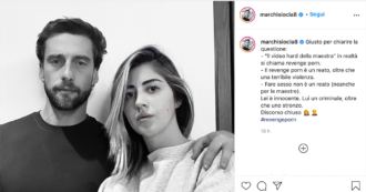 Copertina di Claudio Marchisio difende la maestra di Torino: “Fare sesso non è un reato, il revenge porn sì. Lei è innocente, lui un criminale”