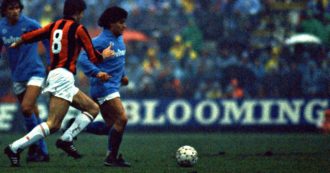 Copertina di Ti ricordi… Il gol di testa segnato da Maradona al Milan 32 anni fa. E un bambino scrisse: “In fin dei conti i miracoli li ha fatti”