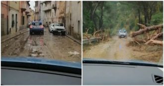 Copertina di Maltempo in Sardegna, tra le strade di Bitti devastate dall’alluvione: il video