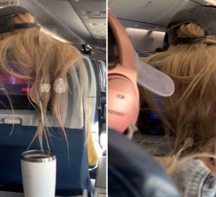 Vendetta ad alta quota: passeggera infastidita riempie di chewing-gum i capelli della ragazza davanti a lei sull’aereo